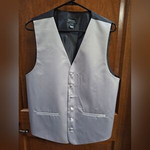 Silver Vest with Button Closure